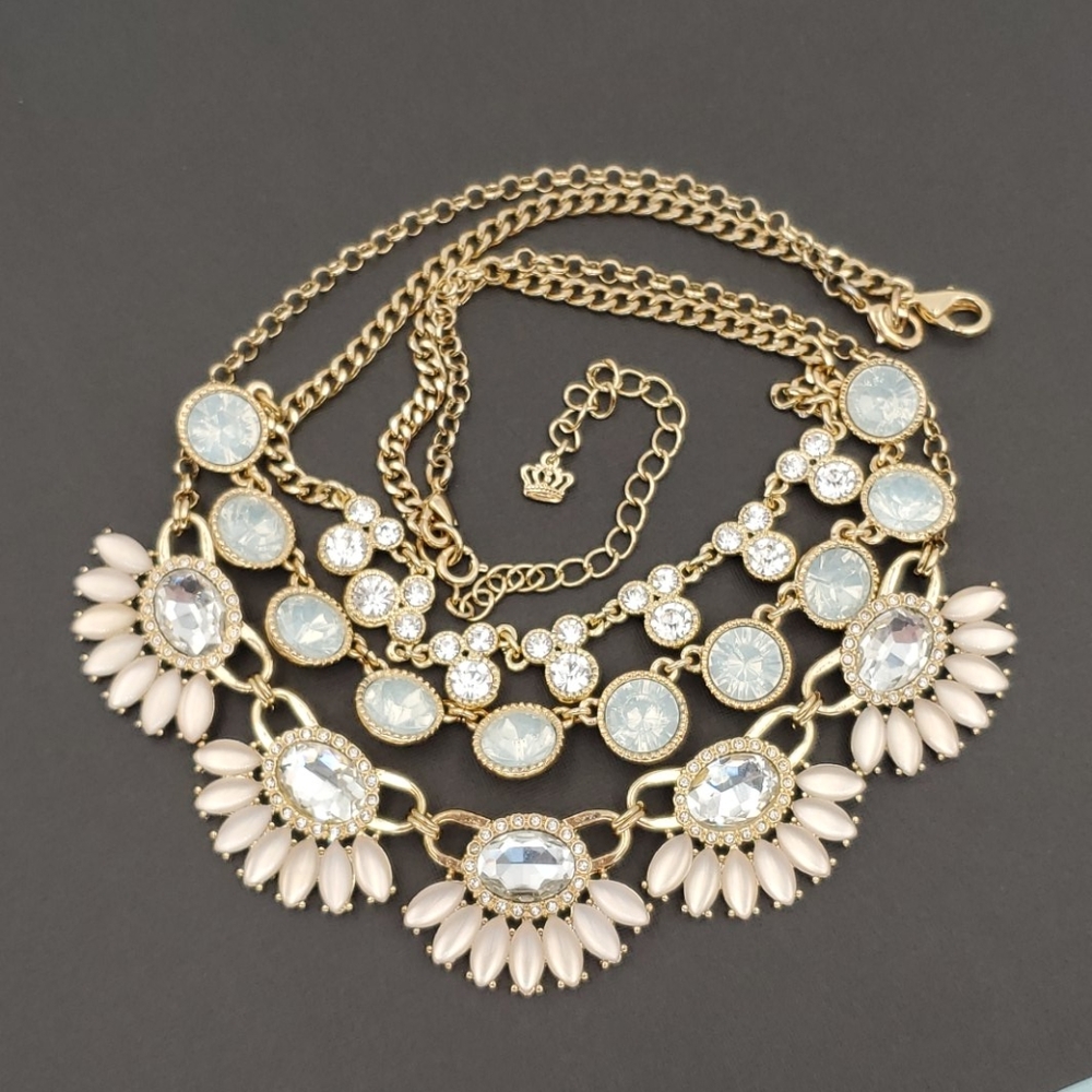 Layered Rhinestone Statement Necklace - image 2